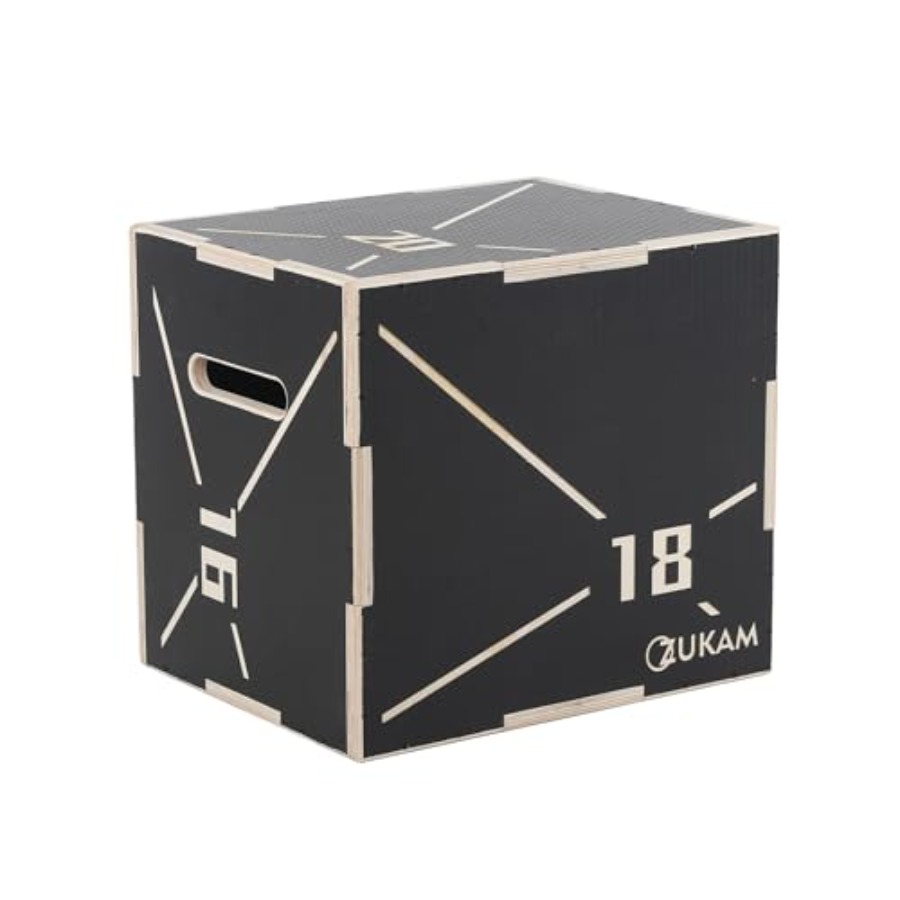 Home Gym Jump Box - Non-Slip Wood Plyometric Jump Box 3-in-1
