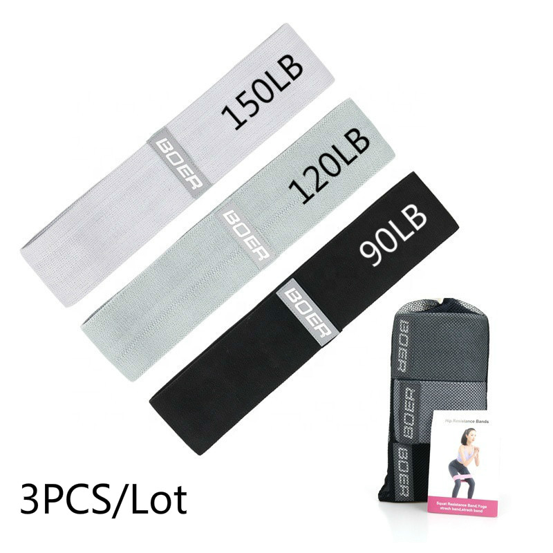 Home Gym Online - 3PCS Women Men Fabric Resistance Bands