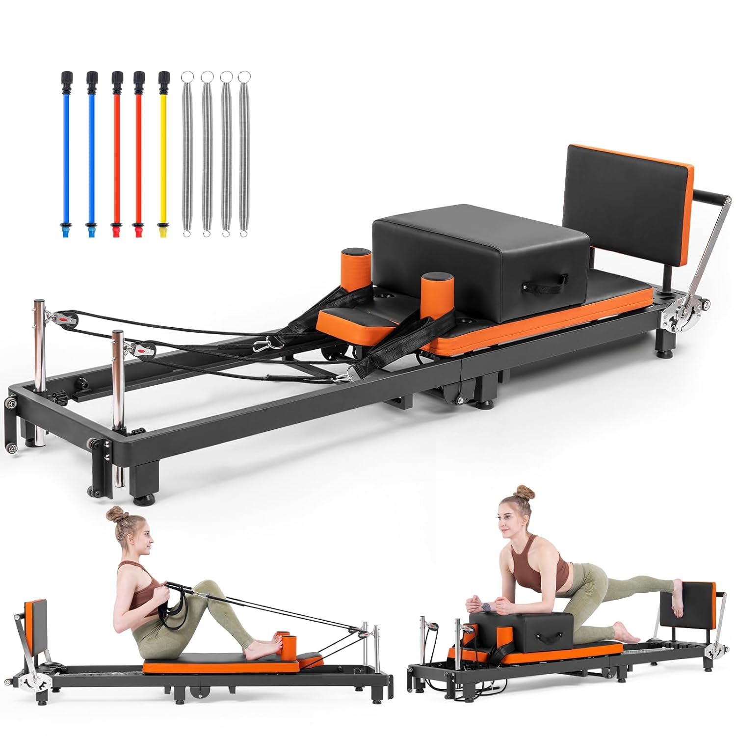Home Gym Jump Box - Pilates Reformer, Foldable Pilates Machine with