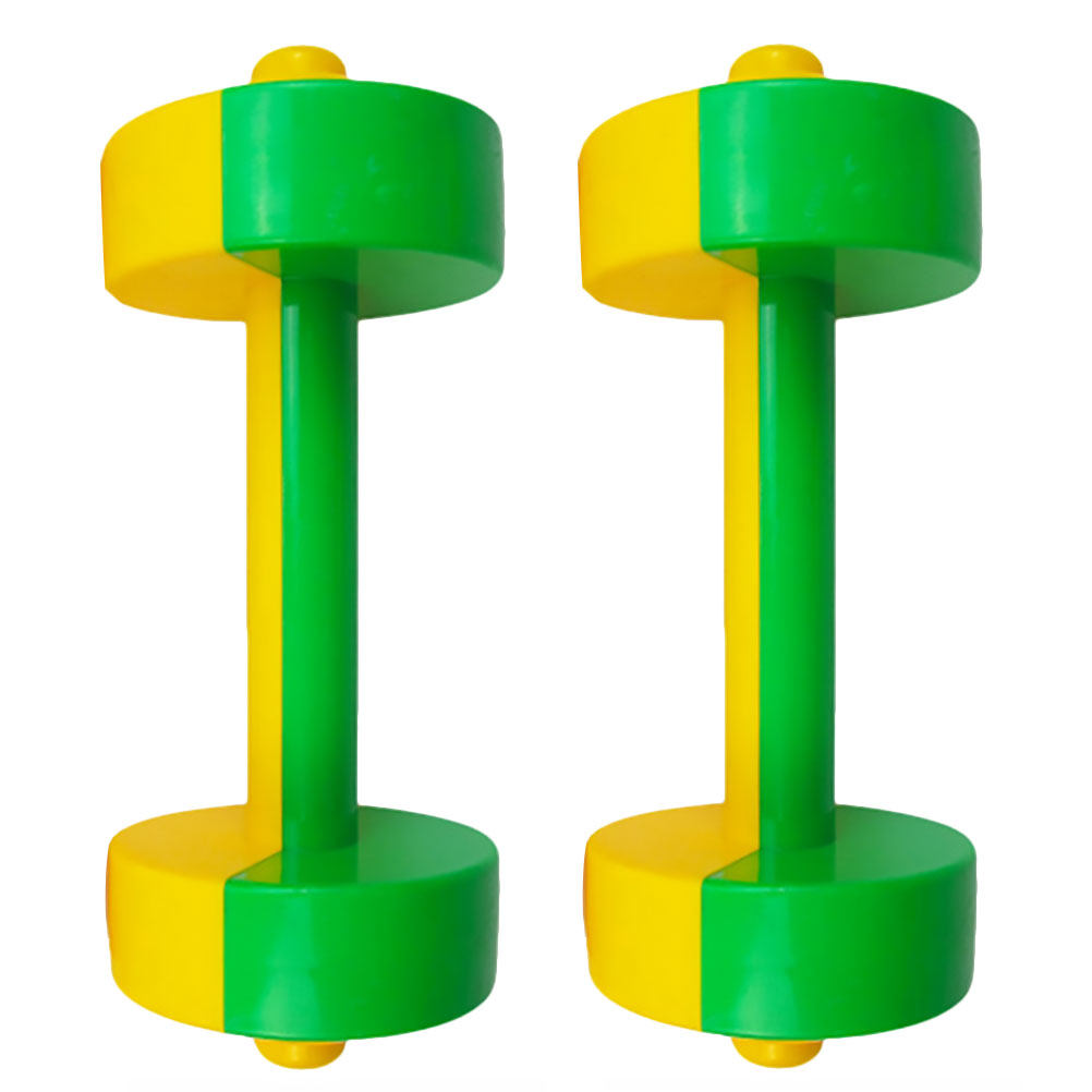 Home Gym Yellow - 1Pair Plastic Dumbbells Kids Fitness Barbell