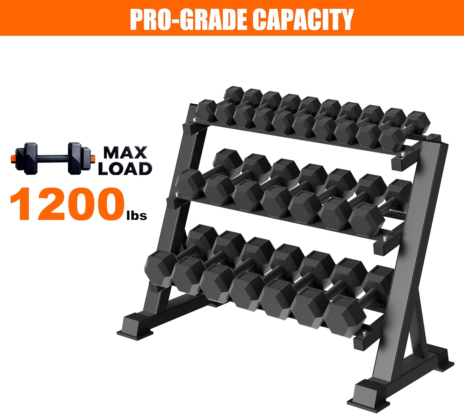 Heavy Duty Three Tier Dumbbell - Home Gym Weights ulasan dan harga