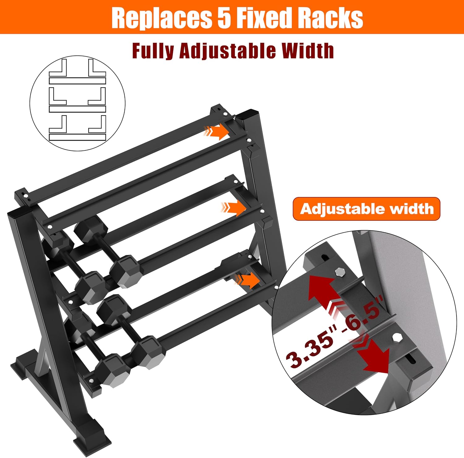 Heavy Duty Three Tier Dumbbell - Home Gym Weights ulasan dan harga