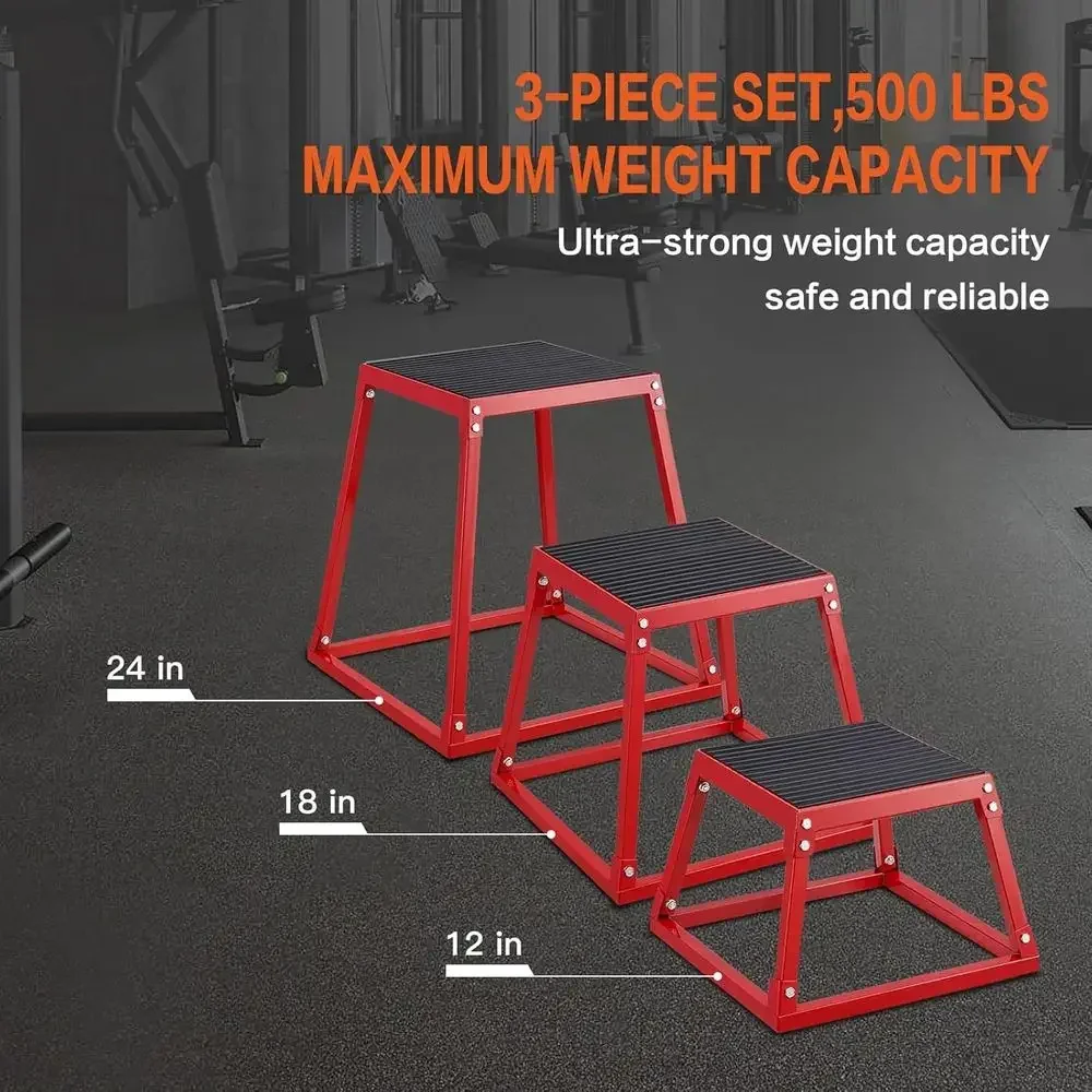 Set of 3 Plyometric Jump Boxes - Home Gym Jump Box ulasan dan harga