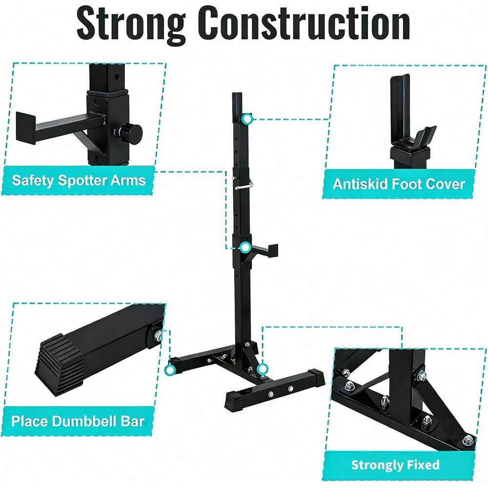 Squat Rack Stand for Adjustabl - Home Gym Weights ulasan dan harga