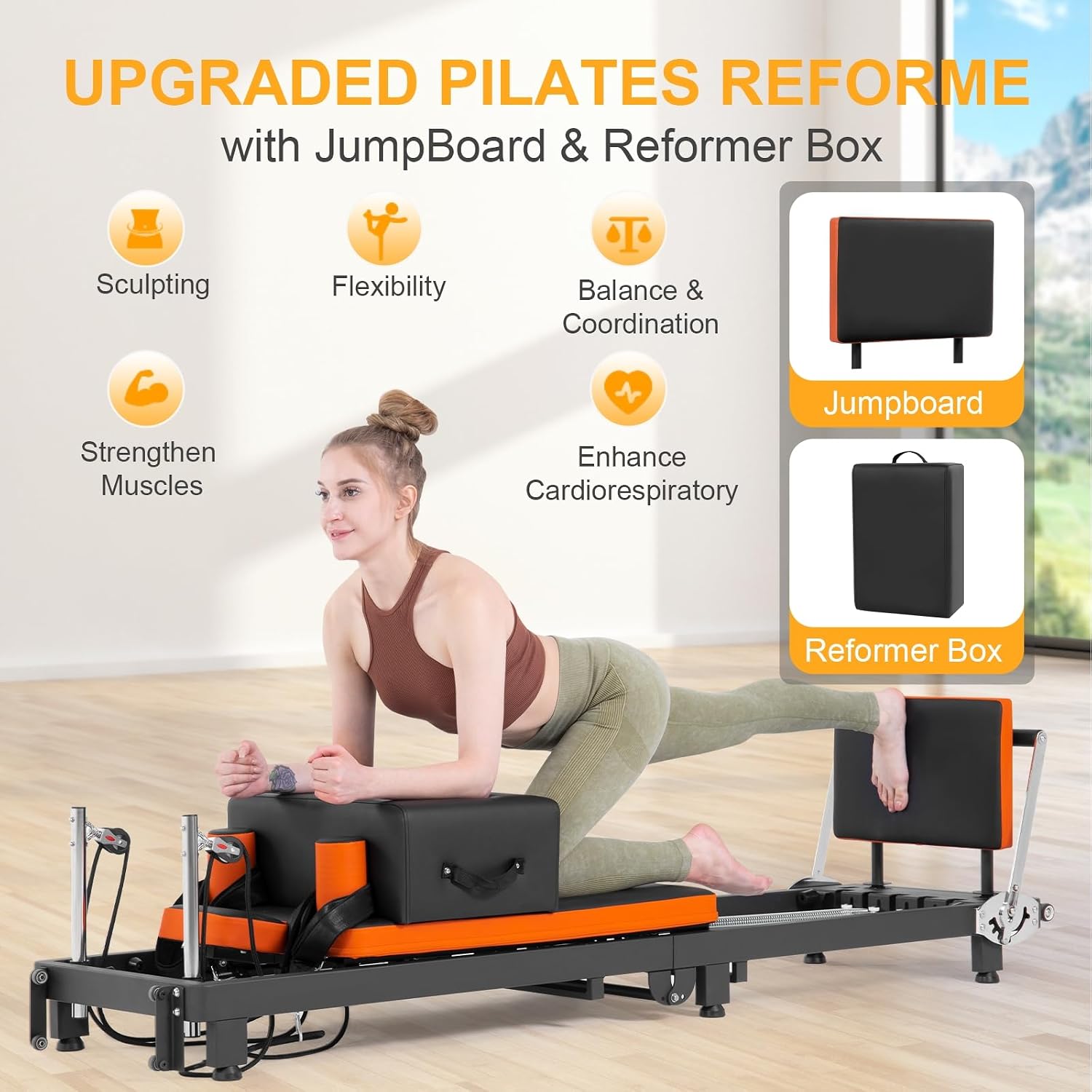 Pilates Reformer, Foldable Pil - Home Gym Jump Box ulasan dan harga