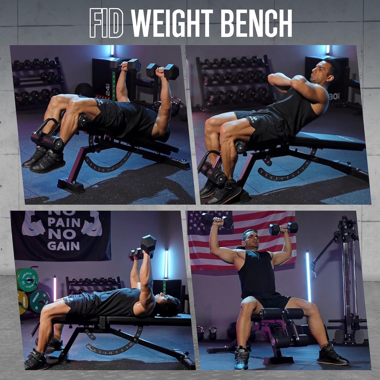 Home Gym Weight Bench - Steel  - Home Gym Weights ulasan dan harga