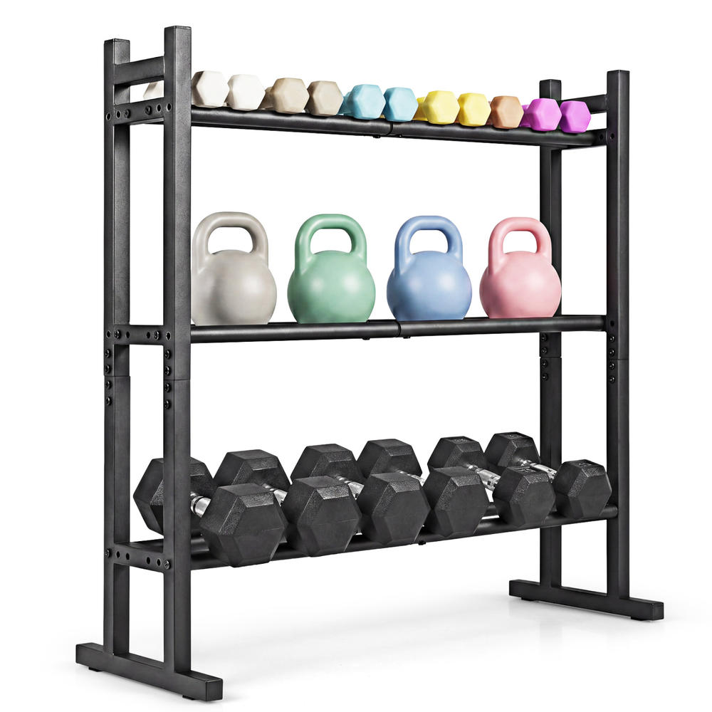 Heavy Duty 3-Tier Dumbbell Rac - Home Gym Weights ulasan dan harga