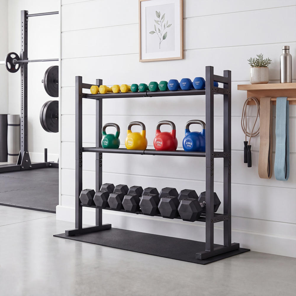 Heavy Duty 3-Tier Dumbbell Rac - Home Gym Weights ulasan dan harga