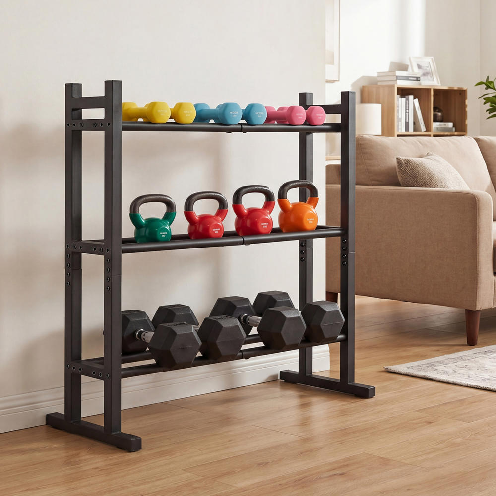 Heavy Duty 3-Tier Dumbbell Rac - Home Gym Weights ulasan dan harga