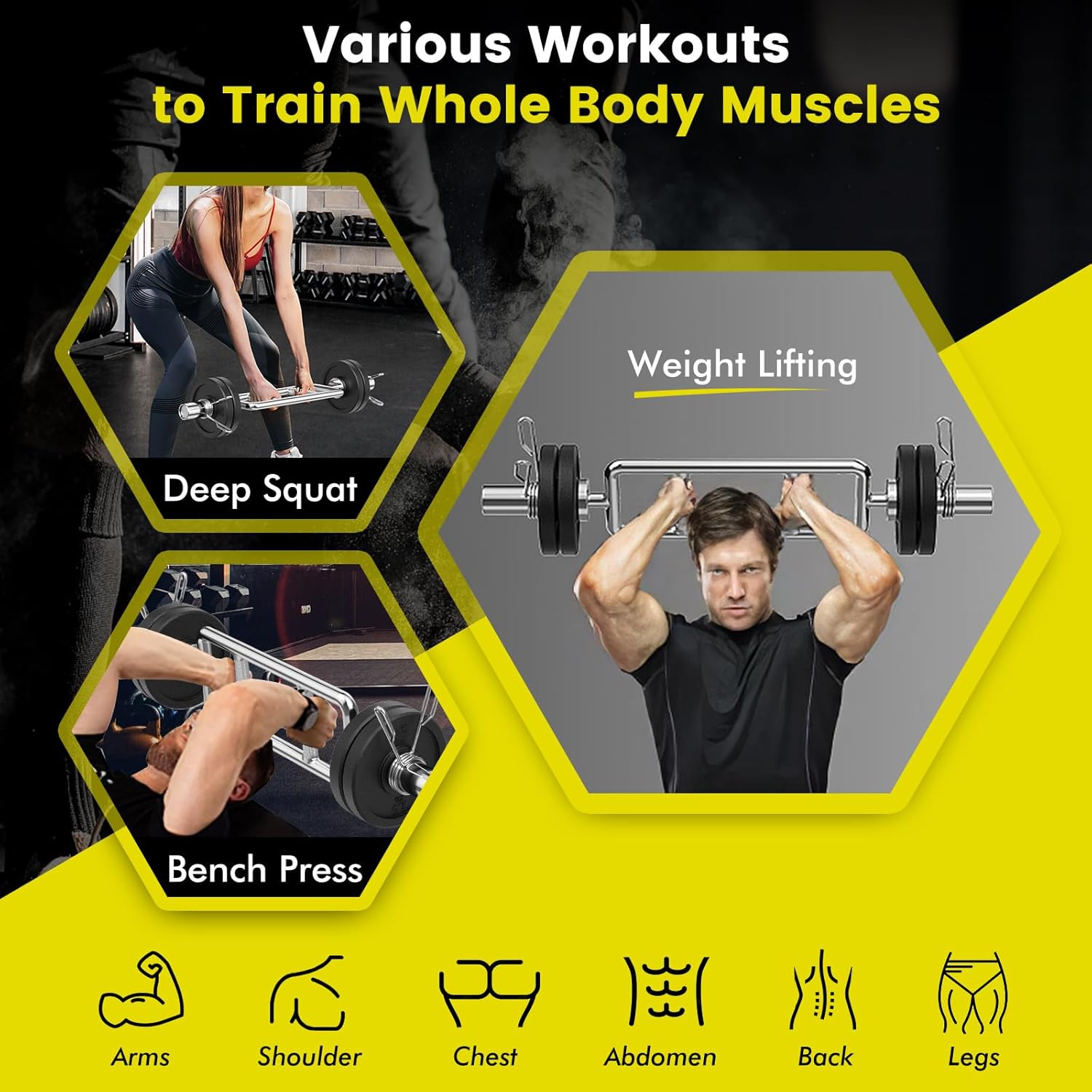 Home Gym Steel Triceps Bar, Bl - Olympic Barbell 20Kg ulasan dan harga